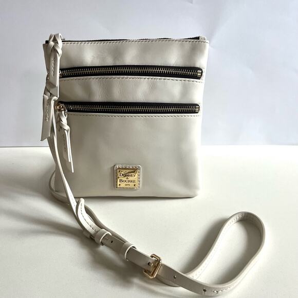 DOONEY & BOURKE  Apollo Leather Ivory Crossbody Bag - Picture 1 of 9